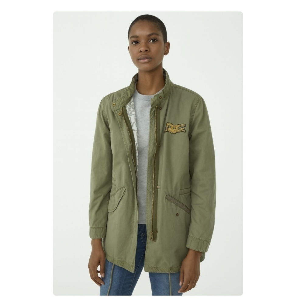 CLOSED Military Zip Up Jacket with Inner Jacket and Sequin Detailing Sz M